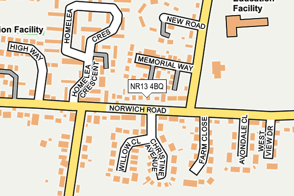 NR13 4BQ map - OS OpenMap – Local (Ordnance Survey)