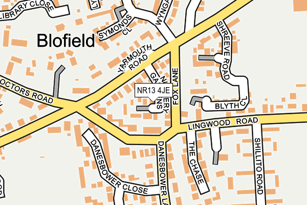 NR13 4JE map - OS OpenMap – Local (Ordnance Survey)