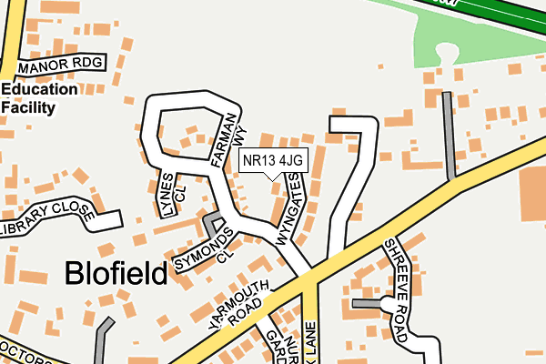 NR13 4JG map - OS OpenMap – Local (Ordnance Survey)