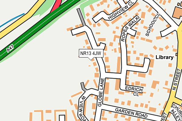 NR13 4JW map - OS OpenMap – Local (Ordnance Survey)
