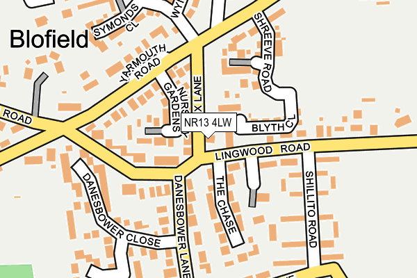 NR13 4LW map - OS OpenMap – Local (Ordnance Survey)