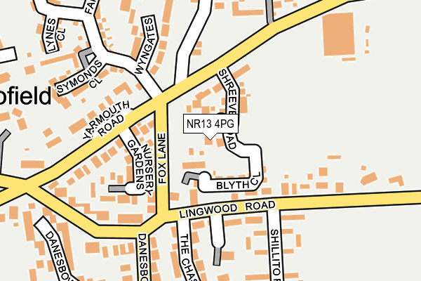 NR13 4PG map - OS OpenMap – Local (Ordnance Survey)