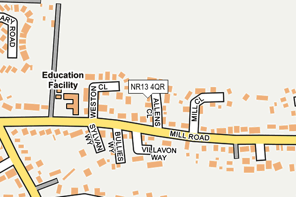 NR13 4QR map - OS OpenMap – Local (Ordnance Survey)