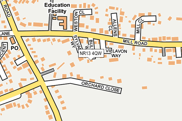 NR13 4QW map - OS OpenMap – Local (Ordnance Survey)