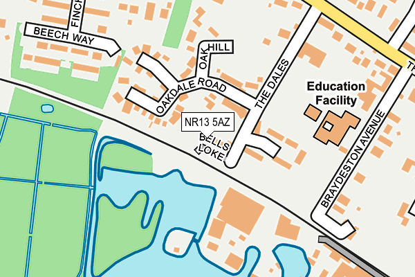 NR13 5AZ map - OS OpenMap – Local (Ordnance Survey)