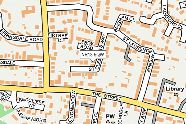 NR13 5QW map - OS OpenMap – Local (Ordnance Survey)