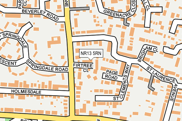 NR13 5RN map - OS OpenMap – Local (Ordnance Survey)