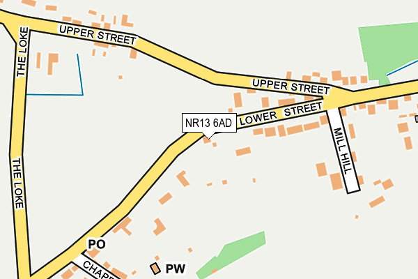 NR13 6AD map - OS OpenMap – Local (Ordnance Survey)