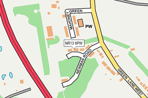 NR13 6PW map - OS OpenMap – Local (Ordnance Survey)
