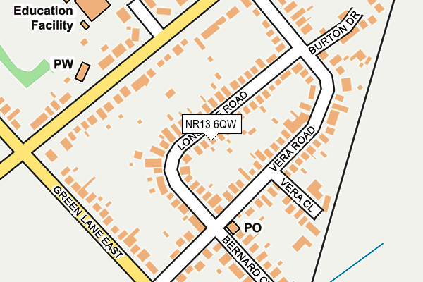 NR13 6QW map - OS OpenMap – Local (Ordnance Survey)