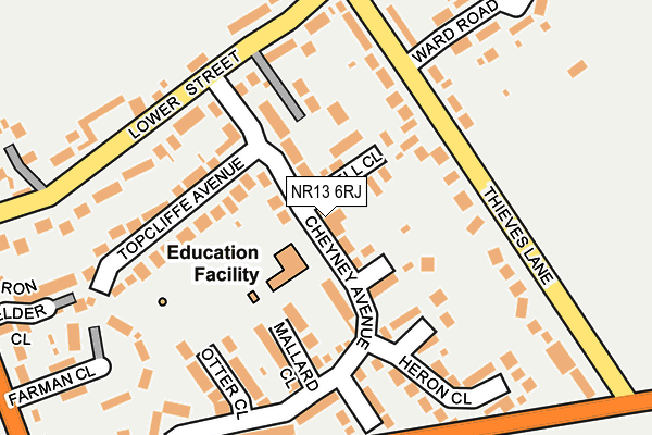 NR13 6RJ map - OS OpenMap – Local (Ordnance Survey)