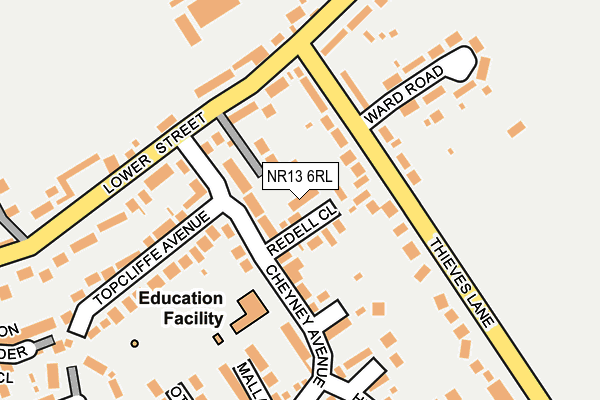 NR13 6RL map - OS OpenMap – Local (Ordnance Survey)