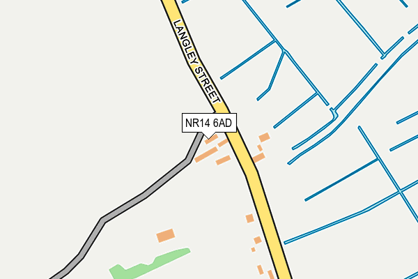 NR14 6AD map - OS OpenMap – Local (Ordnance Survey)