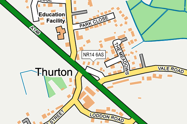 NR14 6AS map - OS OpenMap – Local (Ordnance Survey)