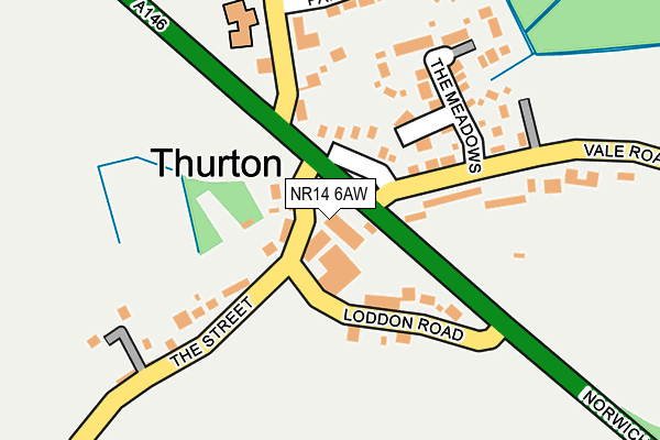 NR14 6AW map - OS OpenMap – Local (Ordnance Survey)