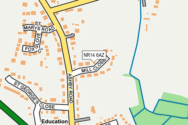 NR14 6AZ map - OS OpenMap – Local (Ordnance Survey)