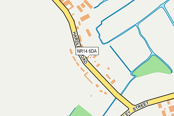 NR14 6DA map - OS OpenMap – Local (Ordnance Survey)
