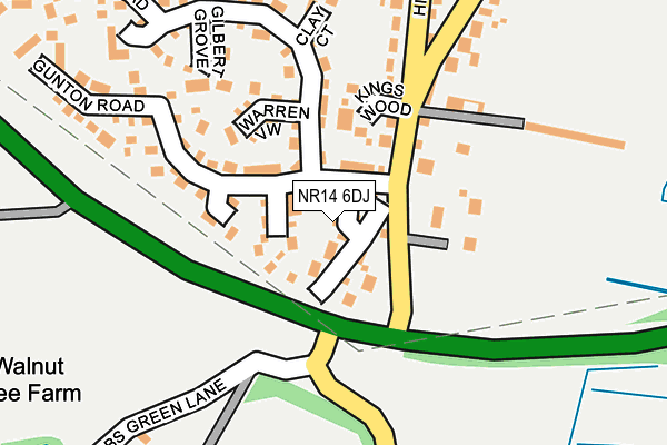 NR14 6DJ map - OS OpenMap – Local (Ordnance Survey)