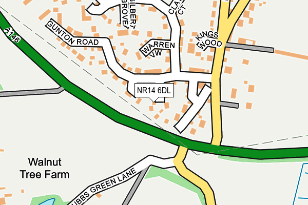 NR14 6DL map - OS OpenMap – Local (Ordnance Survey)