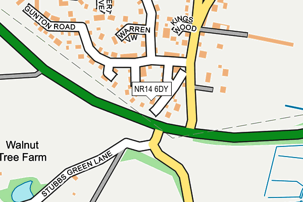 NR14 6DY map - OS OpenMap – Local (Ordnance Survey)