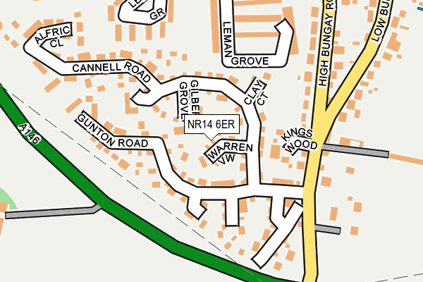 NR14 6ER map - OS OpenMap – Local (Ordnance Survey)