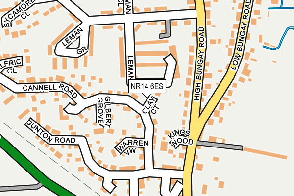 NR14 6ES map - OS OpenMap – Local (Ordnance Survey)