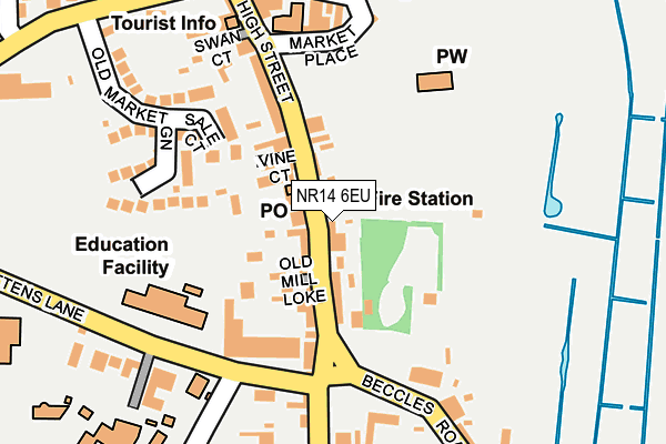 NR14 6EU map - OS OpenMap – Local (Ordnance Survey)