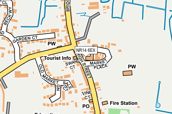 NR14 6EX map - OS OpenMap – Local (Ordnance Survey)