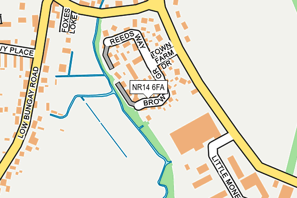 NR14 6FA map - OS OpenMap – Local (Ordnance Survey)