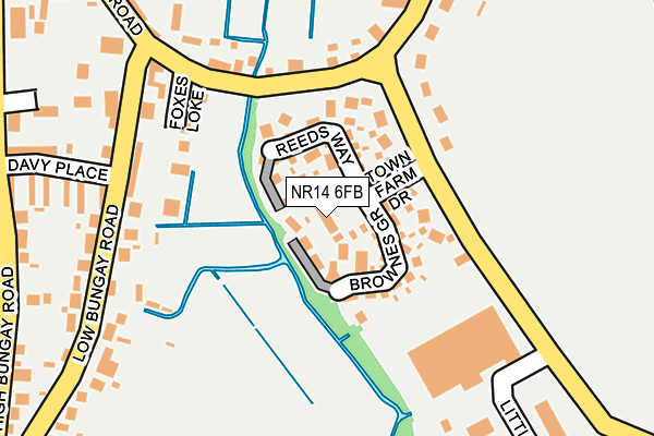 NR14 6FB map - OS OpenMap – Local (Ordnance Survey)
