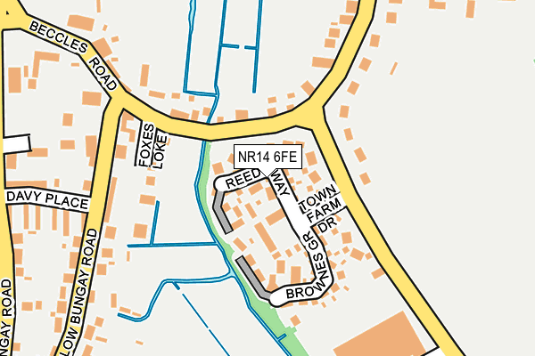 NR14 6FE map - OS OpenMap – Local (Ordnance Survey)
