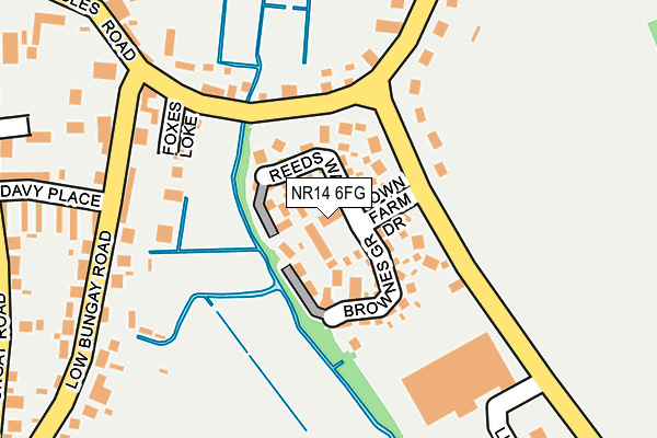 NR14 6FG map - OS OpenMap – Local (Ordnance Survey)