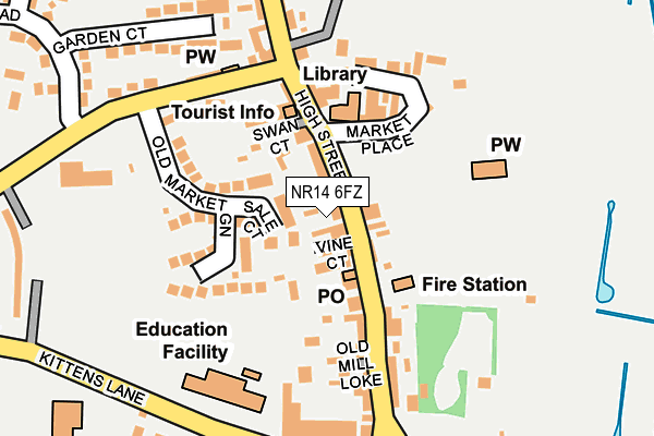 NR14 6FZ map - OS OpenMap – Local (Ordnance Survey)