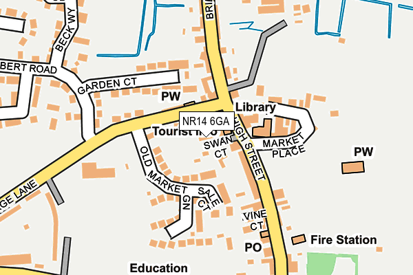 NR14 6GA map - OS OpenMap – Local (Ordnance Survey)