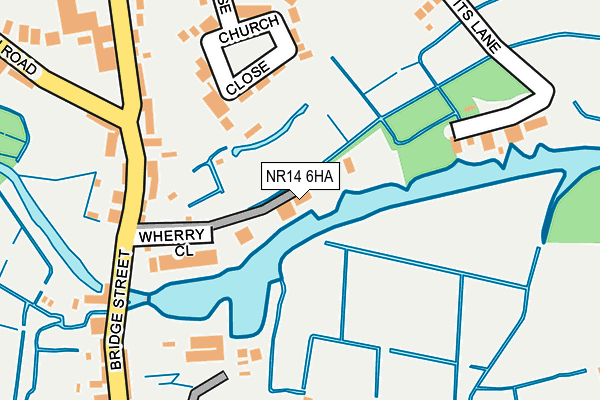 NR14 6HA map - OS OpenMap – Local (Ordnance Survey)