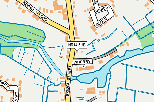 NR14 6HB map - OS OpenMap – Local (Ordnance Survey)
