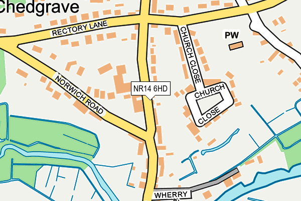 NR14 6HD map - OS OpenMap – Local (Ordnance Survey)