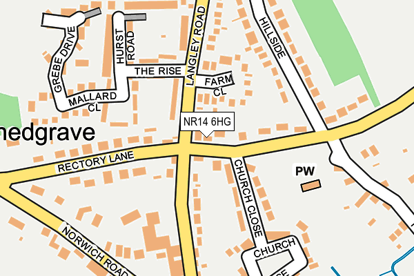 NR14 6HG map - OS OpenMap – Local (Ordnance Survey)