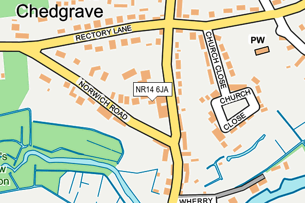 NR14 6JA map - OS OpenMap – Local (Ordnance Survey)