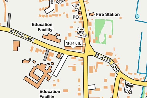 NR14 6JE map - OS OpenMap – Local (Ordnance Survey)