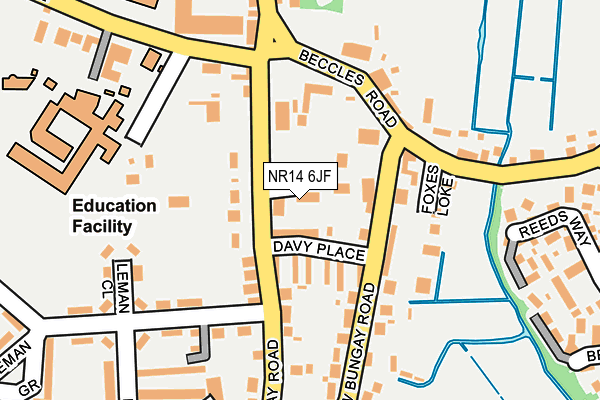 NR14 6JF map - OS OpenMap – Local (Ordnance Survey)