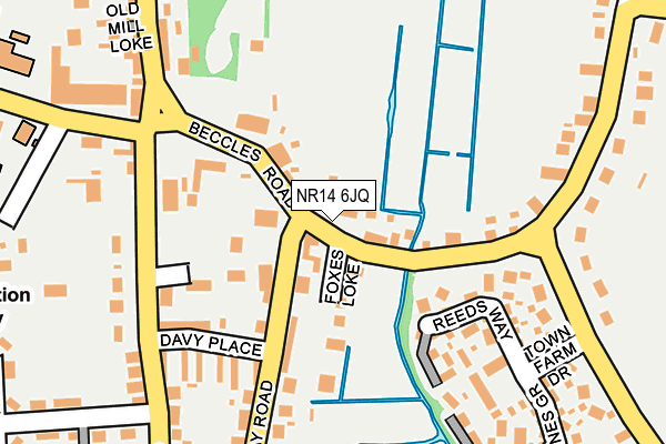 NR14 6JQ map - OS OpenMap – Local (Ordnance Survey)
