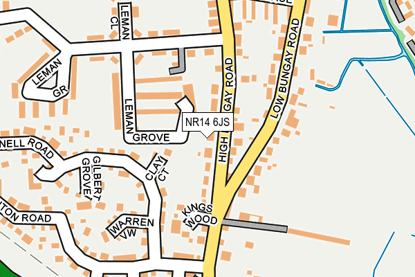 NR14 6JS map - OS OpenMap – Local (Ordnance Survey)