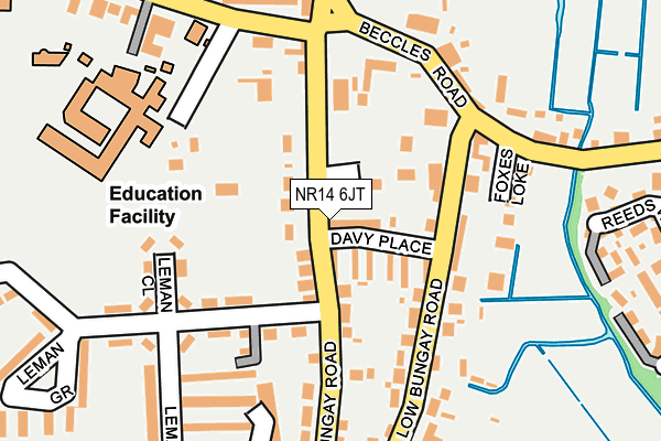 NR14 6JT map - OS OpenMap – Local (Ordnance Survey)