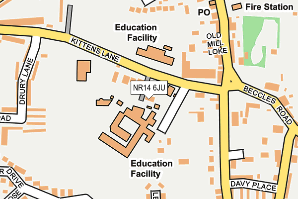 NR14 6JU map - OS OpenMap – Local (Ordnance Survey)
