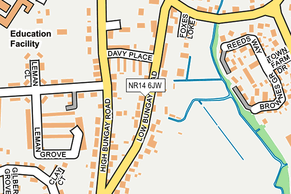 NR14 6JW map - OS OpenMap – Local (Ordnance Survey)