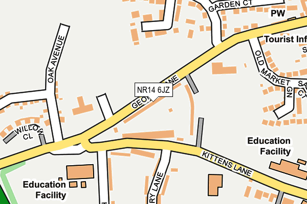NR14 6JZ map - OS OpenMap – Local (Ordnance Survey)