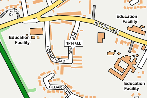 NR14 6LB map - OS OpenMap – Local (Ordnance Survey)