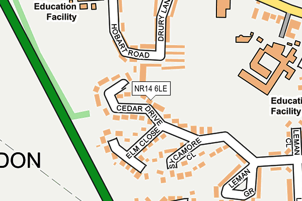 NR14 6LE map - OS OpenMap – Local (Ordnance Survey)