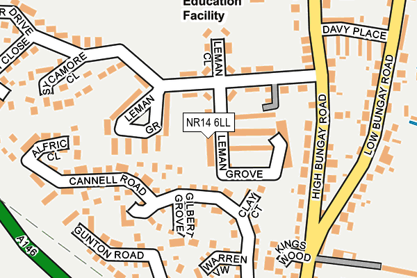 NR14 6LL map - OS OpenMap – Local (Ordnance Survey)